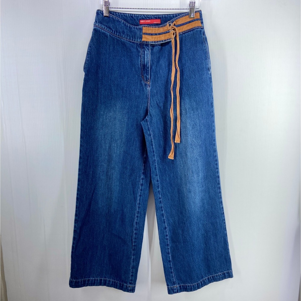 ESE-Y Jeans Blue Denim High Rise Wide Leg‎ Jeans Junior Womens 9 W26